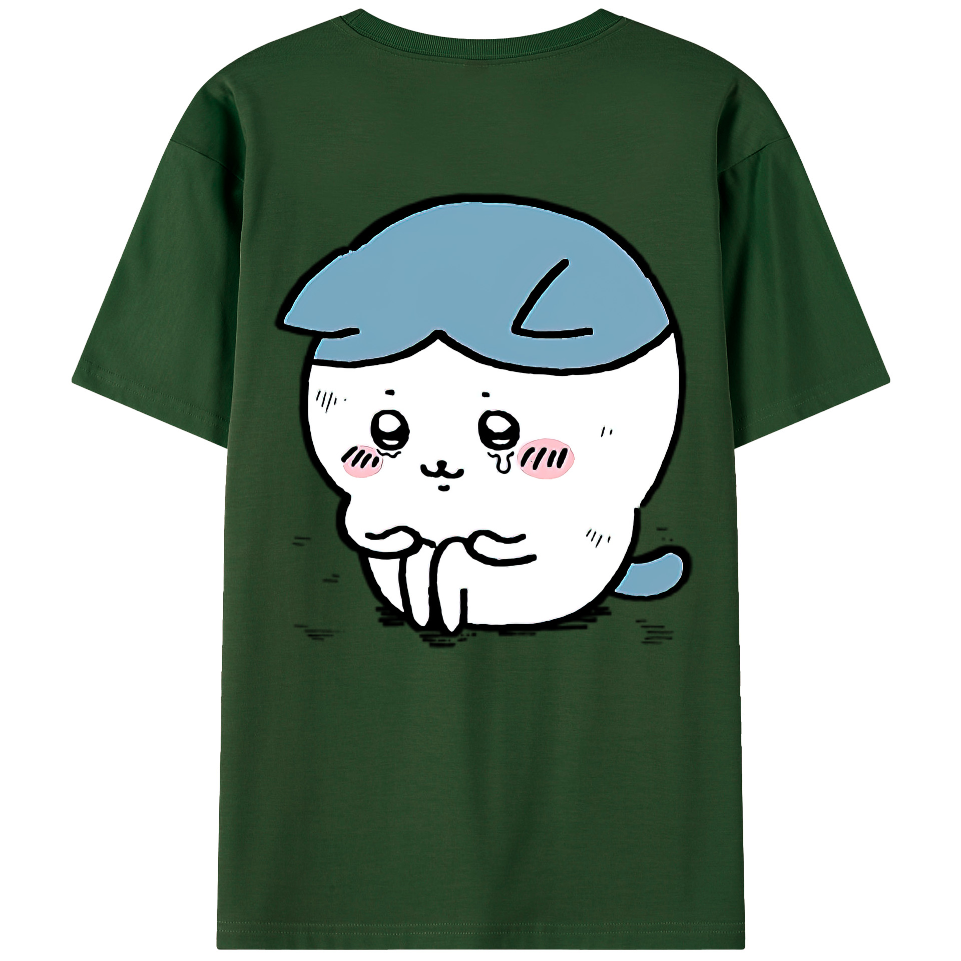 （画像用） ちいかわ ハチワレ Chii-kawa hachiware 綿100％半袖Tシャツ（背面プリント）